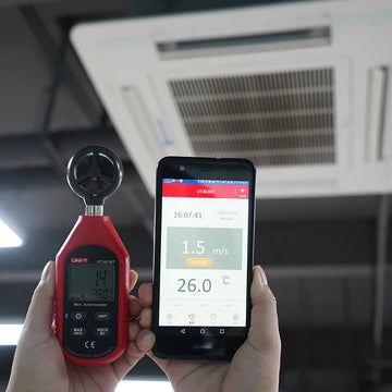 UNI-T Anemometer UT363 UT363BT Wind Speed Meter 0~30m/s Air Speedometer Digital Temperature Meter Wind Speed Measurement Apsilon
