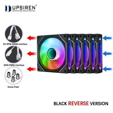 UPSIREN UF-1 PRISM 4 PRO 5PCS Computer Chassis Fan 12cm ARGB 4Pin PWM Quiet Cooling Fan 12V Large Air Volume 45.2CFM/600-1500RPM Apsilon