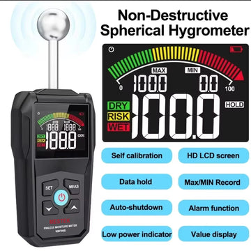Digital Wood Moisture Meter Hygrometer Non-contact Timber Damp Detector Alarm Non-destructive Humidity Tester Moisture Detector Apsilon