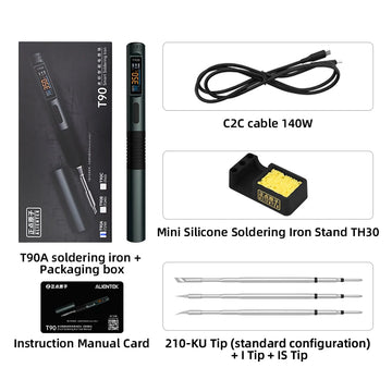 ALIENTEK T90 Smart Soldering Iron PD 140W Adjustable Temperature DC 28V 80-450℃ Welding Solder Station Kit C245 C210 T65 Tools Apsilon