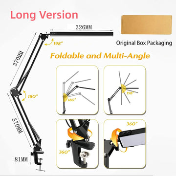 10W LED Desk Lamp with Clamp Adjustable Swing Arm Dimmable Table Light 3 Color Modes 10 Brightness Levels Eye-Caring USB Reading Apsilon