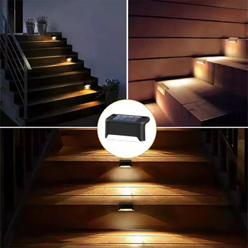 4/8/12Pcs Solar Deck Lights Outdoor Waterproof LED Fence Lights Step Garden Decorate Lamp for Patio Stairs Railing Pathway Apsilon