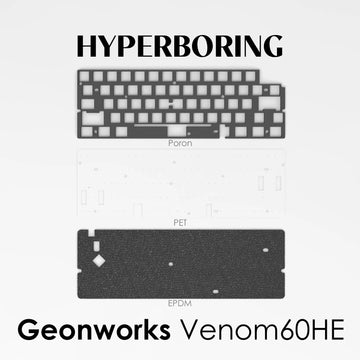 Geonworks Venom 60HE Keyboard Plate 6.25u 7u in FR4 Aluminium CF Sound Foam Pack Apsilon