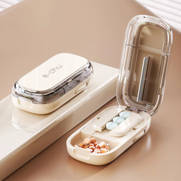 Pill Cutter With Invisible Storage Box Portable 2 In 1 Mini Drug Tablet Medicine Small Small Medicine Box Health Care Pills Case Apsilon