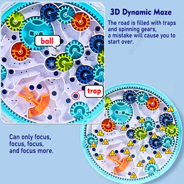 Intellectual Escape Maze Challenge, Maze Disk Gear Track Ball, Logic Training, Attention Enhancement, Children's Game Controller Toy, Parent-Child Interactive Hand-Eye Coordination Educational Toy, Holiday Gift Apsilon