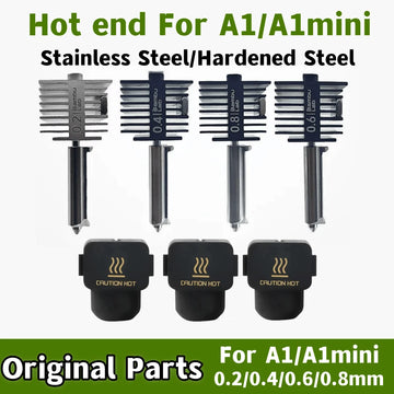 Original Hotend Kit For Bambu Lab A1/A1 Mini Fast Speed Hot End Assembly 0.2/0.4/0.6/0.8mm Hardened Steel Nozzle 3D Printer Part Apsilon