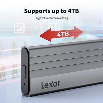 Lexar Hard Drive Enclosure E300 M.2 NVMe Type-C All Aluminium Solid State Mobile Hard Drive Case High Speed 10Gbps Transport Apsilon