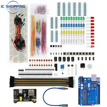 830Pcs DIY Electronics Starter Kit – For Arduino UNO R3, Includes Breadboard, Tie-points, and Electronic Components Apsilon