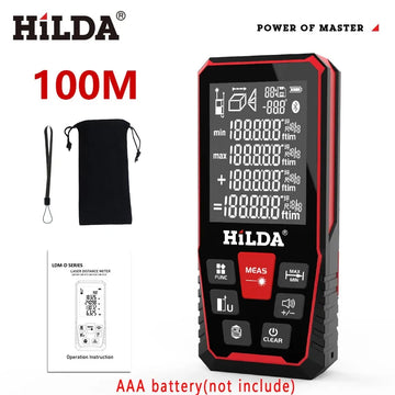HILDA Digital Laser Distance Meter 50M/100M/120M Finder High Precision Area Volume Measure Construction Measuring Ruler Tool Apsilon