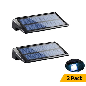 2 Pack Solar Wall Lights 4 LED Solar Fence Lights Outdoor Waterproof Solar Deck Lights Wall Lights for Fence Post Yard Pathway Apsilon