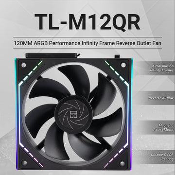 Thermalright TL-M12Q X3 120mm PC Case Cooling Fans, Daisy-Chain | 2000RPM | High Airflow | ARGB | Dual Infinity Mirrors Lighting Apsilon