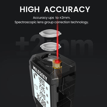 Mileseey Laser Distance Meter Electronic Roulette Laser Digital Tape Rangefinder Trena Metro Laser Range Finder  Measuring Tape Apsilon