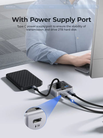 ORICO USB3.2 Hub Splitter Metal Material Usb Hub 10Gbps With 2 USB A Port and 2 USB C Port for All Macbook Mac Mini Apsilon
