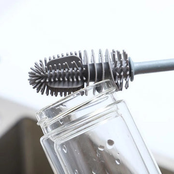 Silicone Milk Bottle Brush Cup Scrubber Glass Cleaner Kitchen Cleaning Tool Long Handle Drink Bottle Glass Cup Cleaning Brush Apsilon