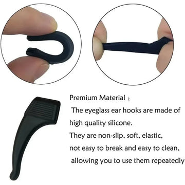 2/40pcs Silicone Ear Hook Anti-slip Glasses Leg Ear Sleeve Bracket Fastener Sunglasses Accessories Grip Anti-fall Eyewear Holder Apsilon