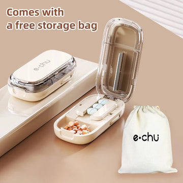 Pill Cutter With Invisible Storage Box Portable 2 In 1 Mini Drug Tablet Medicine Small Small Medicine Box Health Care Pills Case Apsilon