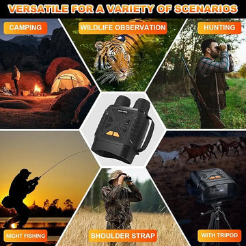 1080P Night Vision Binoculars 10x Digital 800m Full Dark Infrared Night Vision Telescope Goggles 2.8” Large Screen For Camping Apsilon