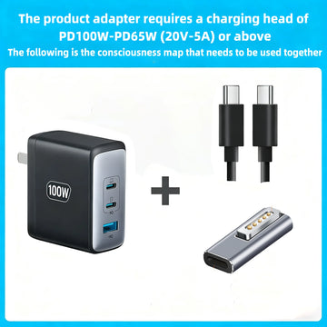 USB Type-C Magnetic PD Adapter for Magsafe 1 2 MacBook Air Pro LED Indicator 100W Fast Charging Magnetic Plug Adapter Apsilon