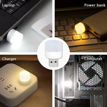 10/1PCS USB Night Light Mini LED Night Light USB Plug Lamp Power Bank Charging USB Book Lights Round Reading Eye Protection Lamp Apsilon