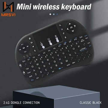 MRSVI I8 2.4G Mini Wireless Keyboard Classic Black Air Mouse Remote Control Touchpad for Android TV Box PC Smart TV Apsilon