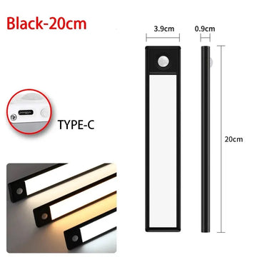 LED Motion Sensor Light Night Light Wireless USB Under Cabinet Light For Kitchen Cabinet Bedroom Wardrobe Sensor Indoor Lighting Apsilon