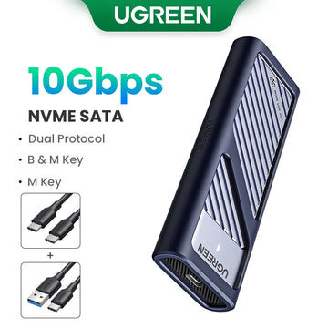 UGREEN M2 SSD Case M.2 NVMe SATA SSD Enclosure Adapter 10Gbps USB 3.2 Gen2 USB C External Enclosure Supports M and B&M Keys Apsilon