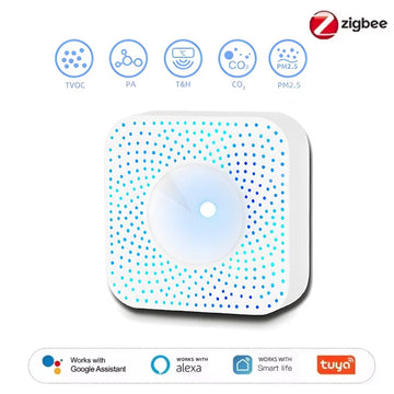 Tuya WIFI/Zigbee Smart Air Quality Monitor Box VOC HCHO PM2.5 Gas Detector Temperature Humidity Meter 6 IN 1 Air Housekeeper Apsilon