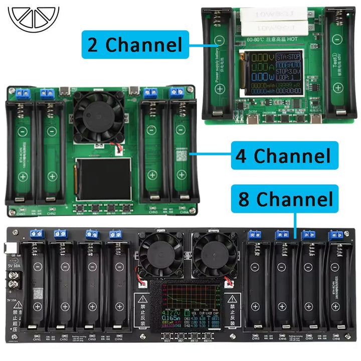 8 Channel 18650 Battery Capacity and Internal Resistance Tester Automatic Charge-Discharge Module Electronic Load Tester Apsilon
