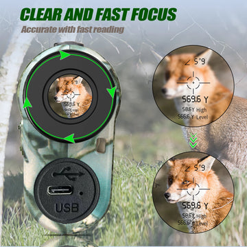 REVASRI Hunting Laser Rangefinder 1000M with Type-C Rechargeable Hunting Range Finder with Target Acquisition Technology Apsilon