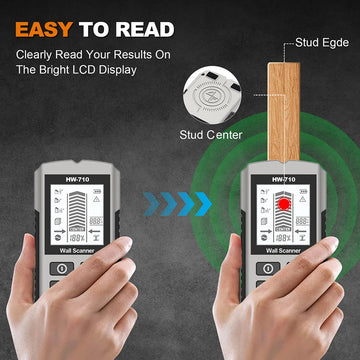 Multifunctional Wall Scanner Detector 6 in 1 LCD Digital Find Stud Wood Metal AC Wire Live Cable Detector Stud Finder Sensor Apsilon