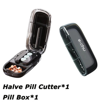 Pill Cutter With Invisible Storage Box Portable 2 In 1 Mini Drug Tablet Medicine Small Small Medicine Box Health Care Pills Case Apsilon