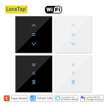 LoraTap Tuya Smart Life WiFi Curtains Blinds Switch Roller Shutters Motor Switch Backlight Style Google Home Alexa Voice Control Apsilon
