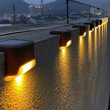 4/8/12Pcs Solar Deck Lights Outdoor Waterproof LED Fence Lights Step Garden Decorate Lamp for Patio Stairs Railing Pathway Apsilon