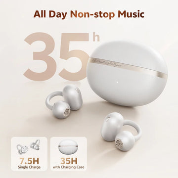 QCY Crossky C50 Open Ear Wireless Earbuds Bluetooth 6.0 Comfort Clip On Sports Earphone 4 Mic AI Clear Call Bass Boost Headphone Apsilon
