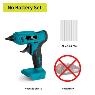 NEWBENY 280°C Electric Hot Melt Glue Gun Portable Rechargeable DIY Repair Tool with 10pcs Glue Sticks Set For Makita Battery Pin Apsilon