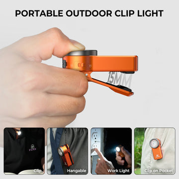Wurkkos HD03 680LM Mini Clip Light USB Rechargeable Pocket Flashlight Spotlight/Floodlight Portable RGB Torch with Magnet Apsilon