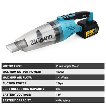 12Kpa Electric Vacuum Cleaner Cordless Multi-function Cleaner Handheld Cleaning Snow Dust Tool For Makita 18v Battery Pin Apsilon