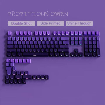 135 Keys Gradient Green Shine Through Keycaps Side Printed PBT Double Shot Keycaps OEM Profile for MX Switches Gaming Keyboards Apsilon