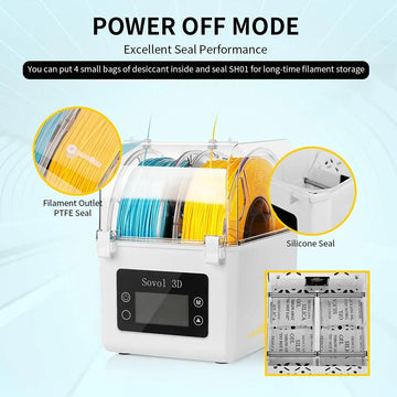 Sovol Filament Dryer 2023, SH01 Filament Dehydrator 3D Printer Spool Holder with Upgraded Fan, Dry Box for Keeping Filament Dry Apsilon