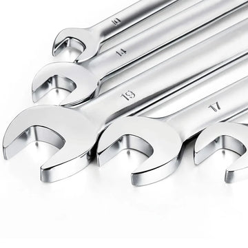 Ratcheting Wrench Set Metric and Standard 12-Point Box End Combination Spanner Gear Wrench Garage Tool Set,CR-V Full Polished Apsilon