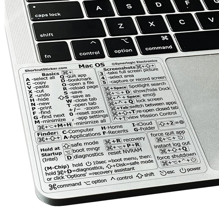 Shortcuts Sticker for Mac OS System 2025 New Shortcut Key Sticker for 13-16" MacBook Pro 13 /Air 13 Windows Word Excel Decal Apsilon
