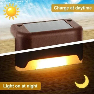 4/8/12Pcs Solar Deck Lights Outdoor Waterproof LED Fence Lights Step Garden Decorate Lamp for Patio Stairs Railing Pathway Apsilon