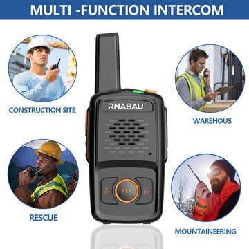 Rnabau MT-N1 Mini Walkie Talkie - 16CH UHF 400-470MHz, USB Charging, Baofeng Compatible Two-Way Radio Apsilon