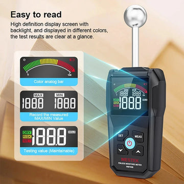 Digital Wood Moisture Meter Hygrometer Non-contact Timber Damp Detector Alarm Non-destructive Humidity Tester Moisture Detector Apsilon
