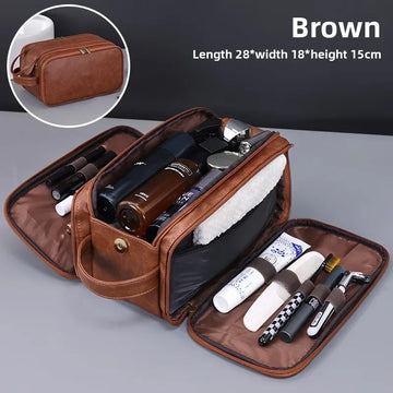 Multi Pockets PU Toiletry Bag For Women Men Travel Essentials Makeup Bags Waterproof Hanging Bag Cosmetic Washing Organizer Bag Apsilon
