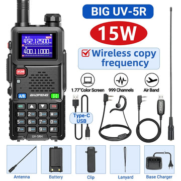 Baofeng UV 5RH 10W Air Band Walkie Talkie Long Range Wirless Copy Frequency Type-C Baofeng UV 5R MINI UV 21 PRO 2 Way Ham Radio Apsilon