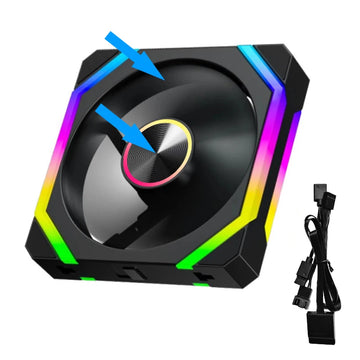 JUMPEAK HS120 Halo ARGB Cooling Fan 360mm 240mm Modular Stackable Splicing 120mm RGB Fans Kit For Gaming PC Case Water Cooler Apsilon