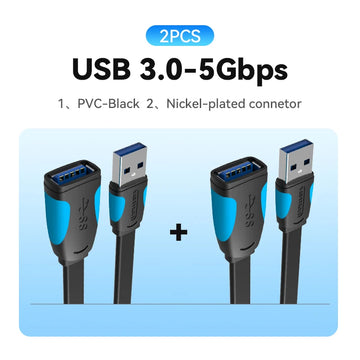 Vention USB 3.0 Extension Cable USB 3.0 2.0 Cable Extender Data Cord for PC Smart TV Xbox One SSD Fast Speed USB Cable Extension Apsilon