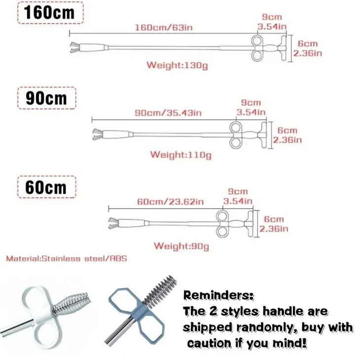 90/160/200/300cm Sewer Pipe Unblocker Snake Spring Pipe Dredging Tool Kitchen Bathroom Sewer Cleaning Tool Kitchen Accessories Apsilon