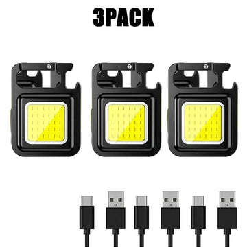 Keychain Light Mini Multifunctional Camping Flashlight USB Rechargeable LED Portable Bright COB Pocket Clip Lantern Outdoor Work Apsilon